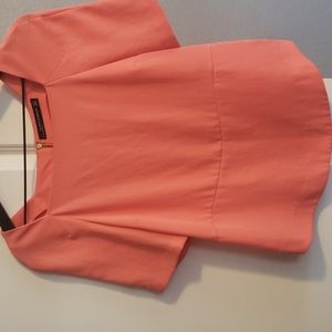 Zara Woman XS Coral Short Sleeve Blouse